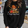 Womens Autumn Fall Outfit Gnome Thankful Grateful Blessed Pumpkin V2 Women Graphic Long Sleeve T-shirt Gifts for Her