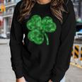 Womens St Patricks Day Shamrock Lucky Green Women Graphic Long Sleeve T-shirt Gifts for Her