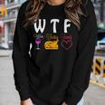 Wtf Wine Turkey Family Funny Thanksgiving Day Gifts Women Graphic Long Sleeve T-shirt Gifts for Her