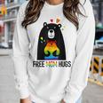 Bear Free Mom Hugs Rainbow Lgbt Lesbian Gay Pride Month Women Graphic Long Sleeve T-shirt Gifts for Her