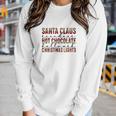 Christmas Buffalo Plaid Santa Claus Hot Cocoa Holiday Christmas Lights Women Graphic Long Sleeve T-shirt Gifts for Her