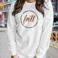 Fall Circle Pumpkin Leaves Hayrides Sweaters Women Graphic Long Sleeve T-shirt Gifts for Her