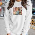 Give Thanks Groovy Style Retro Fall Season Women Graphic Long Sleeve T-shirt Gifts for Her