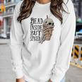 Halloween Spooky Skeleton Dead Inside But Spiged Women Graphic Long Sleeve T-shirt Gifts for Her