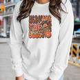 Here For The Boos Groovy Fall Women Graphic Long Sleeve T-shirt Gifts for Her