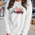 Just Peachy Womens Summer Vacation Girls Trip Besties Gifts Women Graphic Long Sleeve T-shirt Gifts for Her