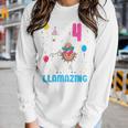 Kids 4Th Birthday I Am 4 Years Old And Llamazing Llama Girl Ns Women Graphic Long Sleeve T-shirt Gifts for Her