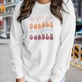 Retro Thanksgiving Gobble Gobble Gobble Women Graphic Long Sleeve T-shirt Gifts for Her