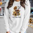 Skeleton And Plants Dead Inside But Music Help Women Graphic Long Sleeve T-shirt Gifts for Her