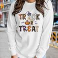 Trick Or Teach Funny Teacher Halloween Costume Women Graphic Long Sleeve T-shirt Gifts for Her