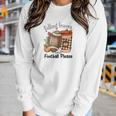 Vintage Autumn Falling Leaves And Football Please Women Graphic Long Sleeve T-shirt Gifts for Her