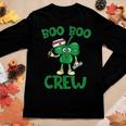 Boo Boo Crew Nurse St Patricks Day Lucky Shamrock Nurse Women Graphic Long Sleeve T-shirt Personalized Gifts