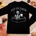 Get In Loser Skeleton In Coffin Spooky Halloween Costume Women Graphic Long Sleeve T-shirt Funny Gifts