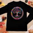Hippie Colorful Tree Circle Official Custom Women Graphic Long Sleeve T-shirt Funny Gifts
