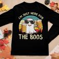 Im Just Here For The Boos Funny Halloween Beer Lovers Drink Women Graphic Long Sleeve T-shirt Personalized Gifts