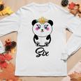 6 Year Old Gifts Cute Panda Birthday Girl 6Th Birthday Funny Women Graphic Long Sleeve T-shirt Personalized Gifts