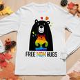 Bear Free Mom Hugs Rainbow Lgbt Lesbian Gay Pride Month Women Graphic Long Sleeve T-shirt Personalized Gifts