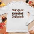 Christmas Buffalo Plaid Santa Claus Hot Cocoa Holiday Christmas Lights Women Graphic Long Sleeve T-shirt Funny Gifts