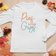 Funny Thanksgiving Pies Before Guys Women Graphic Long Sleeve T-shirt Funny Gifts