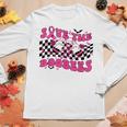 Groovy Save The Boo Bees Funny Breast Cancer Halloween Retro V2 Women Graphic Long Sleeve T-shirt Personalized Gifts