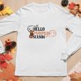 Hello Pumpkin Season Hello Fall Women Graphic Long Sleeve T-shirt Funny Gifts