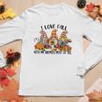 I Love Fall With My Gnomes Most Of All Fall Gnomes Thanksgiving Women Graphic Long Sleeve T-shirt Personalized Gifts