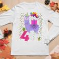 Kids 4 Year Old Gifts 4Th Birthday Girl Ns Funny Llama Women Graphic Long Sleeve T-shirt Personalized Gifts