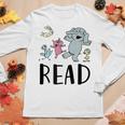 Teacher Library Funny Read Book Club Piggie Elephant Pigeons Women Graphic Long Sleeve T-shirt Personalized Gifts