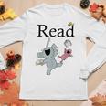 Teacher Library Read Book Club Piggie Elephant Pigeons Funny Women Graphic Long Sleeve T-shirt Personalized Gifts