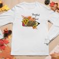 Thankful And Blessed Teacher Teach Love Fall Women Graphic Long Sleeve T-shirt Funny Gifts