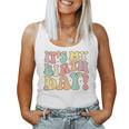 My Birthday Retro Groovy Birthday Women Ns Girls Women Tank Top Basic Casual Daily Weekend Graphic