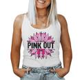 Pink Out Breast Cancer Awareness Sunflower Pink Women Tank Top Basic Casual Daily Weekend Graphic