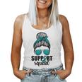 Support Squad For Women Ovarian Cancer Messy Bun Women Tank Top Basic Casual Daily Weekend Graphic