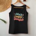 Think Happy Thoughts Colorful Design V2 Women Tank Top Basic Casual Daily Weekend Graphic Funny Gifts