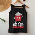 Womens Cool Just A Girl Who Loves Popcorn Girls Popcorn Lovers Women Tank Top Basic Casual Daily Weekend Graphic Personalized Gifts
