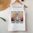 Funny Vintage Sloth Lover Yoga Eff You See Kay Why Oh You Women Tank Top Basic Casual Daily Weekend Graphic Personalized Gifts