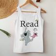 Teacher Library Read Book Club Piggie Elephant Pigeons Funny Women Tank Top Basic Casual Daily Weekend Graphic Personalized Gifts