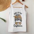 Womens Funny Captain Wife Dibs On The Captain Saying Cute Messy Bun Women Tank Top Basic Casual Daily Weekend Graphic Personalized Gifts
