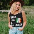 Drink Like A Gallagher St Patricks Day Beer Drinking  Women Tank Top Basic Casual Daily Weekend Graphic Gifts for Her