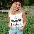 Funny Captain Wife Dibs On The Captain Quote Anchor Sailing  V2 Women Tank Top Basic Casual Daily Weekend Graphic Gifts for Her