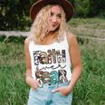 Leopard Faith Over Fear Cowboy Western Country Christian Women Tank Top Basic Casual Daily Weekend Graphic Gifts for Her