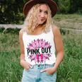 Pink Out Breast Cancer Awareness Sunflower Pink Women Tank Top Basic Casual Daily Weekend Graphic Gifts for Her