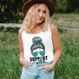 Support Squad For Women Ovarian Cancer Messy Bun Women Tank Top Basic Casual Daily Weekend Graphic Gifts for Her