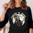 Creep It Real - Funny - Halloween  Women Baseball Tee Raglan Graphic Shirt
