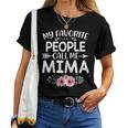 My Favorite People Call Me Mima Cute Pink Floral Women T-shirt