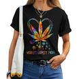 Worlds Dopest Mom Fun Weed Leaf 420 Sunflower Cool Cannabis Women T-shirt