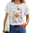 4Th Birthday I Am 4 Years Old And Llamazing Llama Girl Ns V2 Women T-shirt
