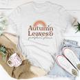 Fall Retro Autumn Leaves Pumpkins Please Thanksgiving Quotes Autumn Season Women T-shirt Funny Gifts