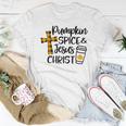 Hello Fall Pumpkin Spice & Jesus Christ Fall Christian Women T-shirt Personalized Gifts