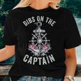 Captain Wife Dibs On The Captain Flower Anchor Women T-shirt Gifts for Her